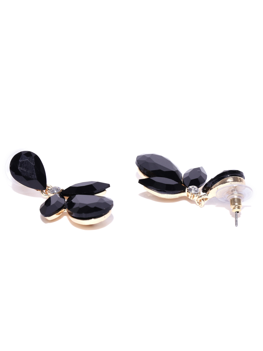 YouBella Jewellery Crystal Drop Earrings for Girls and Women ((BLACK)